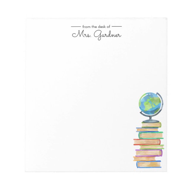 World Class Bookworm | Kindergarten Teacher Notepad (Front)