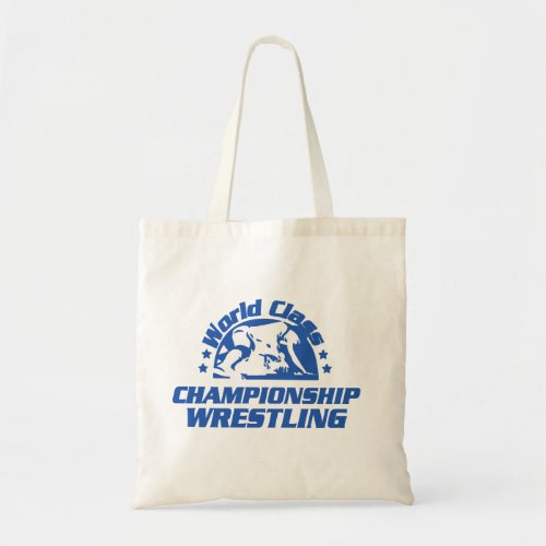 World Class Championship Wrestling in blue Tote Bag