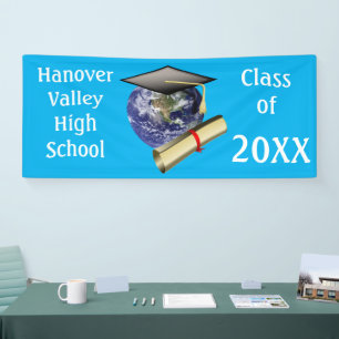 World Class Grad Cap Diploma Graduation Banner