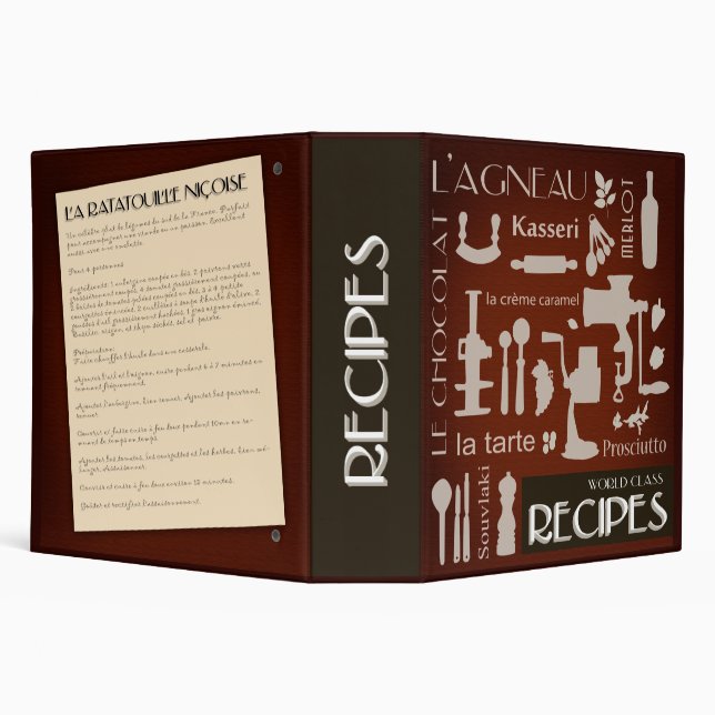 world class recipes 3 ring binder (Background)