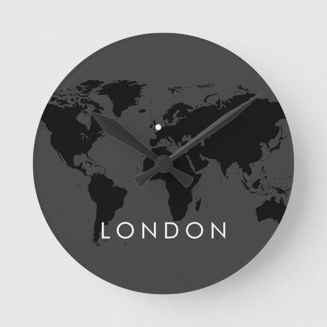 World Clock Custom Elegant Modern City Time Zone (Front)