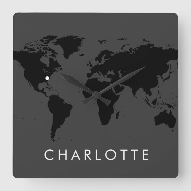 World Clock Custom Modern US City Time Zone (Front)