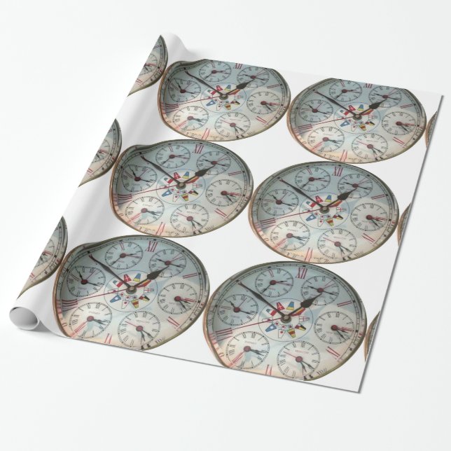World Clock image for wrapping-paper Wrapping Paper (Unrolled)