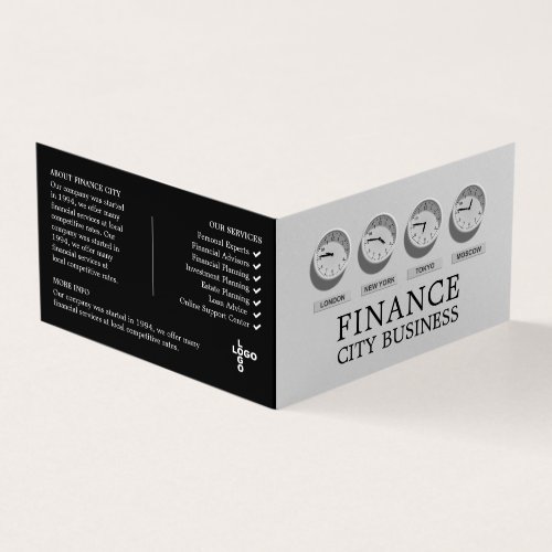 World Clocks LogoPhoto Business  Finance Business Card