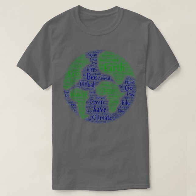 World Cloud Earth T-Shirt (Design Front)