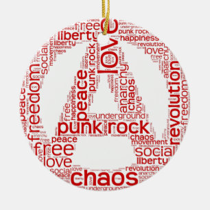 World cloud in anarchy shape ceramic ornament