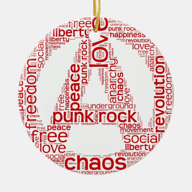 World cloud in anarchy shape ceramic ornament (Front)