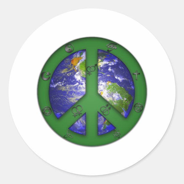 World Coexist Classic Round Sticker (Front)