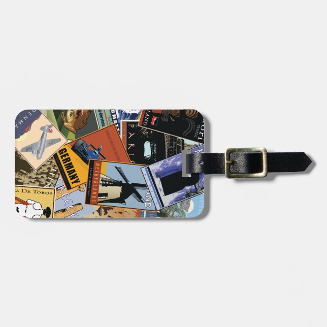 World Collage Luggage Tag (Front Horizontal)