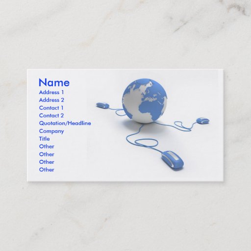 Customizable World Connection Business Card Template