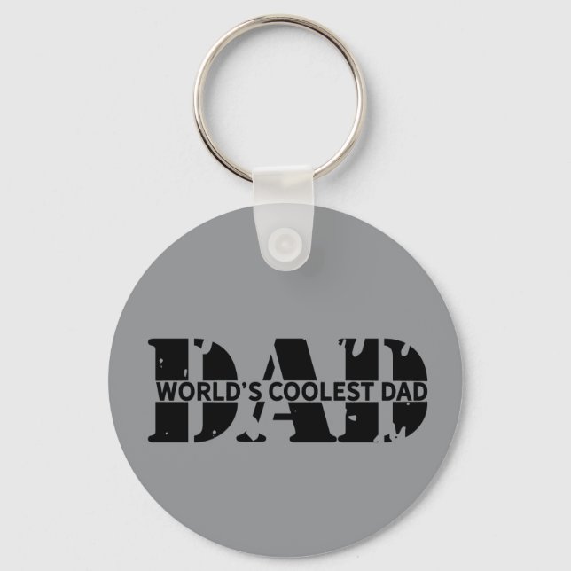 World Coolest Dad Gray Keychain (Front)