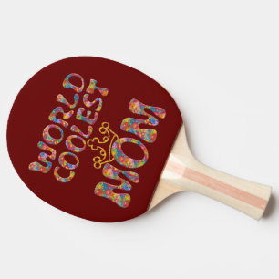WORLD COOLEST MOM + your background Ping-Pong Paddle