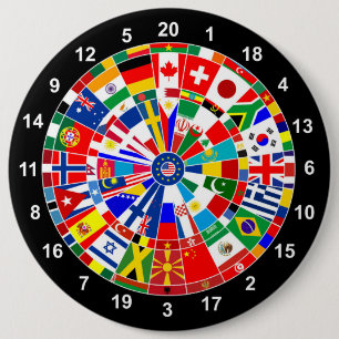world country flag darts board game travel bulls-e button