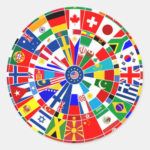 world country flag darts board game travel bulls_e classic round sticker
