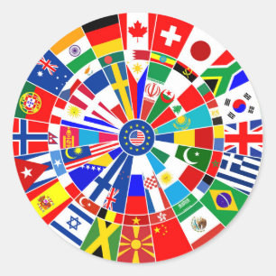 world country flag darts board game travel bulls-e classic round sticker