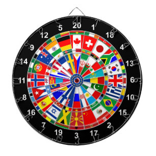 world country flag darts board game travel bulls-e dartboard