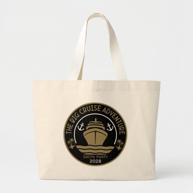 World Cruise Trip Adventure Accessory Large Tote Bag (Front)