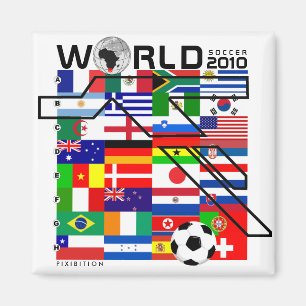 World Cup 2010 All Team Flags Square Magnet