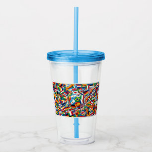 World Cup 2026 Nations Flag Soccer Ball Glass Mug