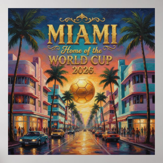World Cup 2026 Sunset Boulevard Soccer Miami Poster (Front)