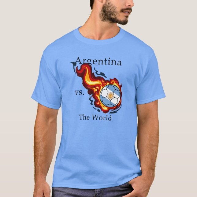 World Cup - Argentina vs. The World Flaming Ball T-Shirt (Front)