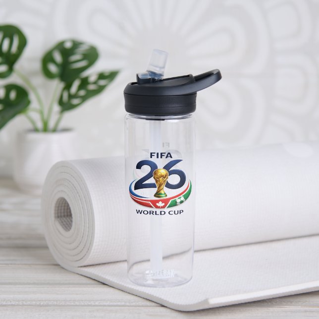  World Cup Canada Soccer Trophy Graphic Tee Water Bottle (Yoga (Rotated))