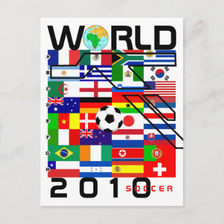 World Cup Soccer 2010 All Team Flags Postcard