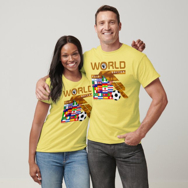 World Cup Soccer 2010 Team Flag Gold Brown T-Shirt (Unisex)