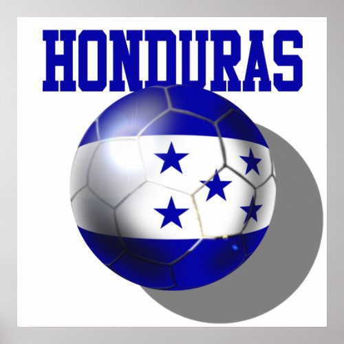 World Cup Soccer Brazil 2014 Honduras flag ball Poster