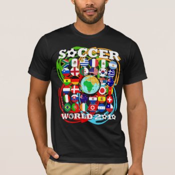 World Cups 2010 Black T-shirt Color Twirl by pixibition at Zazzle
