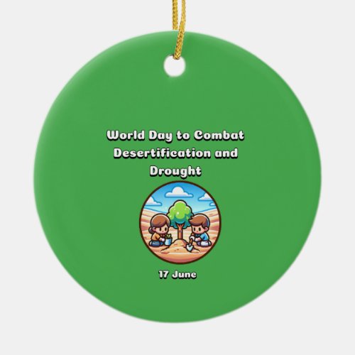 World Day to Combat Desertification and Drought  Ceramic Ornament
