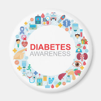 World Diabetes Day Awareness Circle Magnet