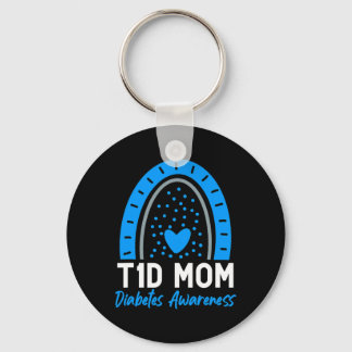 World Diabetes Day Clothes T1D Type 1 Diabetes Mom Keychain