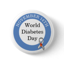 World Diabetes Day November 14th Awareness Button