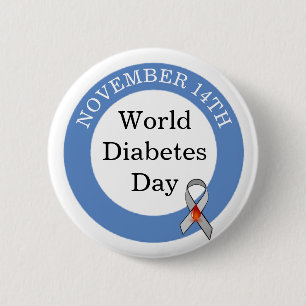 World Diabetes Day November 14th Awareness Button