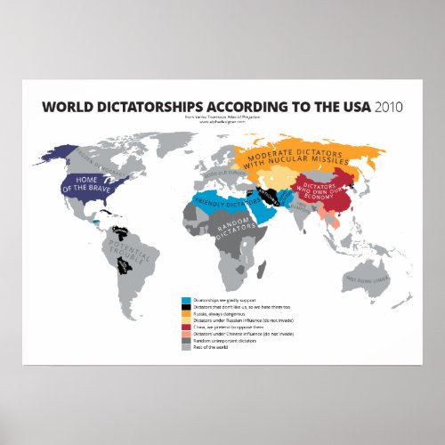 World Dictatorships According to the USA Poster