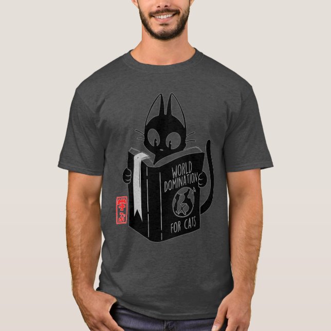 World domination for cats funny cat friend T-Shirt (Front)