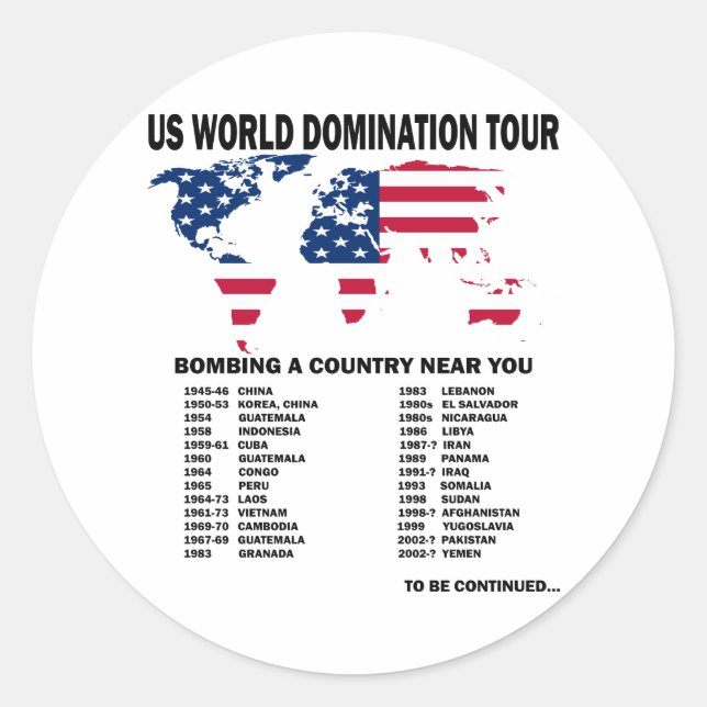 World Domination Tour Classic Round Sticker (Front)