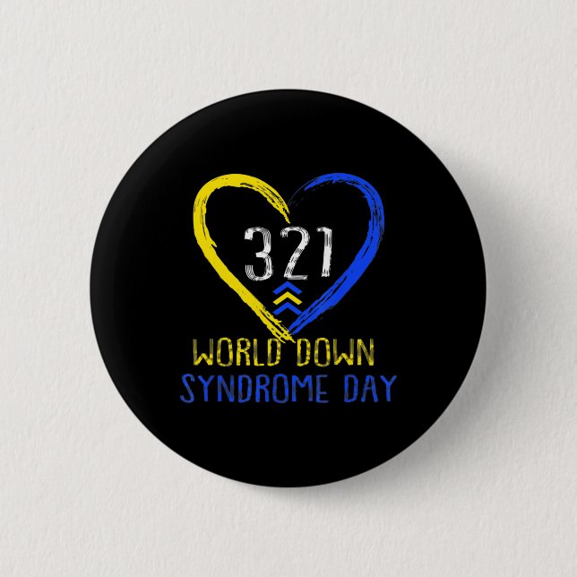 World Down Syndrome Awareness Day Love 3  Button (Front)