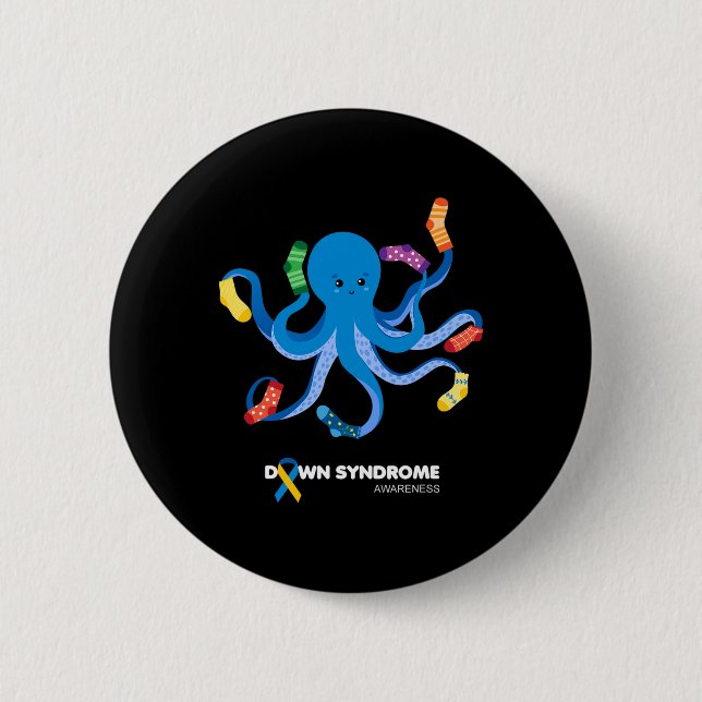 World Down Syndrome Awareness Day Rock Your Socks  Button (Front)