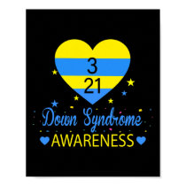 World Down Syndrome Awareness March 21 Yellow Blue Poster