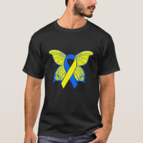 World Down Syndrome Day Awareness Butterfly Rock Y T-Shirt