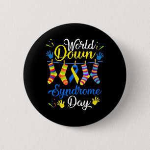World Down Syndrome Day Awareness Socks  21 March  Button