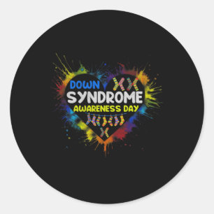 World Down Syndrome Day Awareness Socks 21 March C Classic Round Sticker