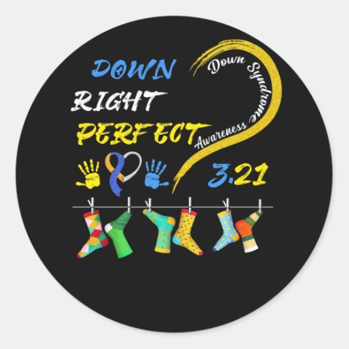 World Down Syndrome Day Awareness Socks 21 March Classic Round Sticker