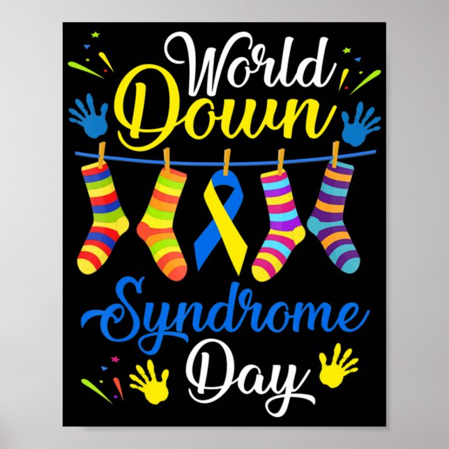 World Down Syndrome Day Awareness Socks  21 March  Poster (Front)