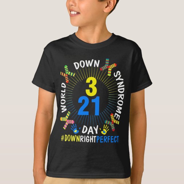 World Down Syndrome Day Awareness Socks  21 March T-Shirt (Front)