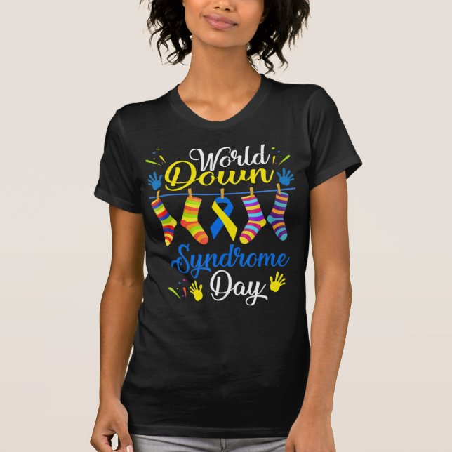 World Down Syndrome Day Awareness Socks  21 March  T-Shirt (Front)