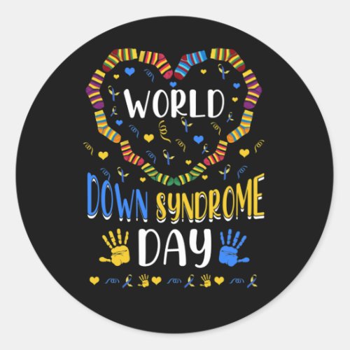 World Down Syndrome Day Awareness Socks Down Right Classic Round Sticker