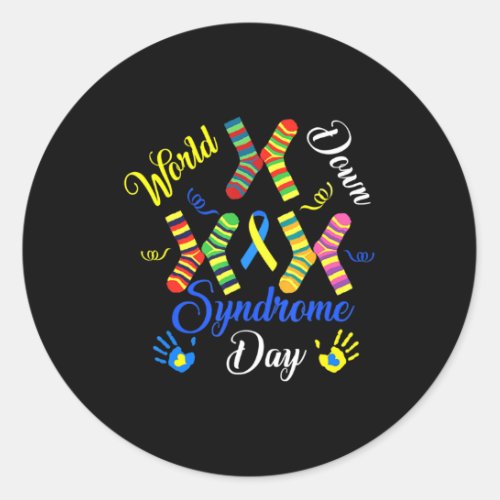 World Down Syndrome Day Awareness Socks Down Right Classic Round Sticker